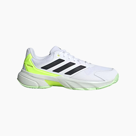 Adidas Courtjam Control 3 Men's Tennis Shoes -Cloud White/Core Black/Lucid Lemon F23