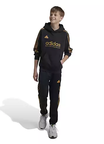 adidas Performance Kids Brand Print 3-Stripes Hoodie | Grattan