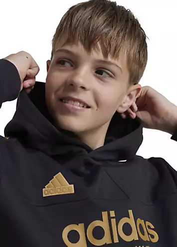 adidas Performance Kids Brand Print 3-Stripes Hoodie | Grattan