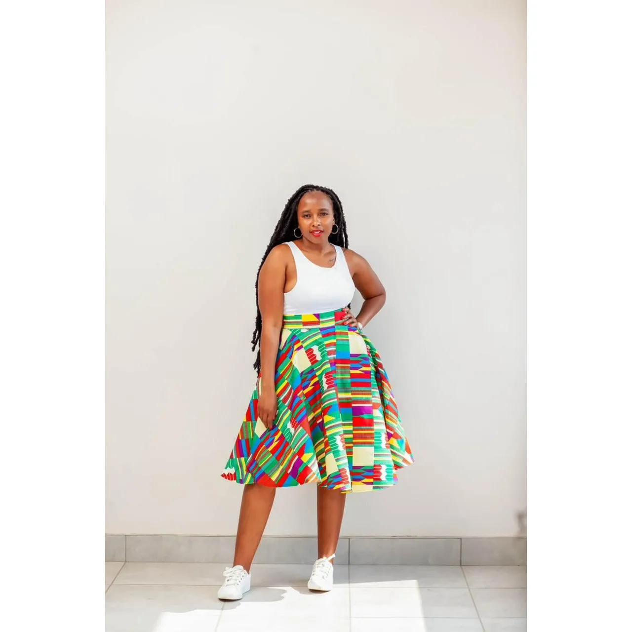 African Print Umbrella Skirt