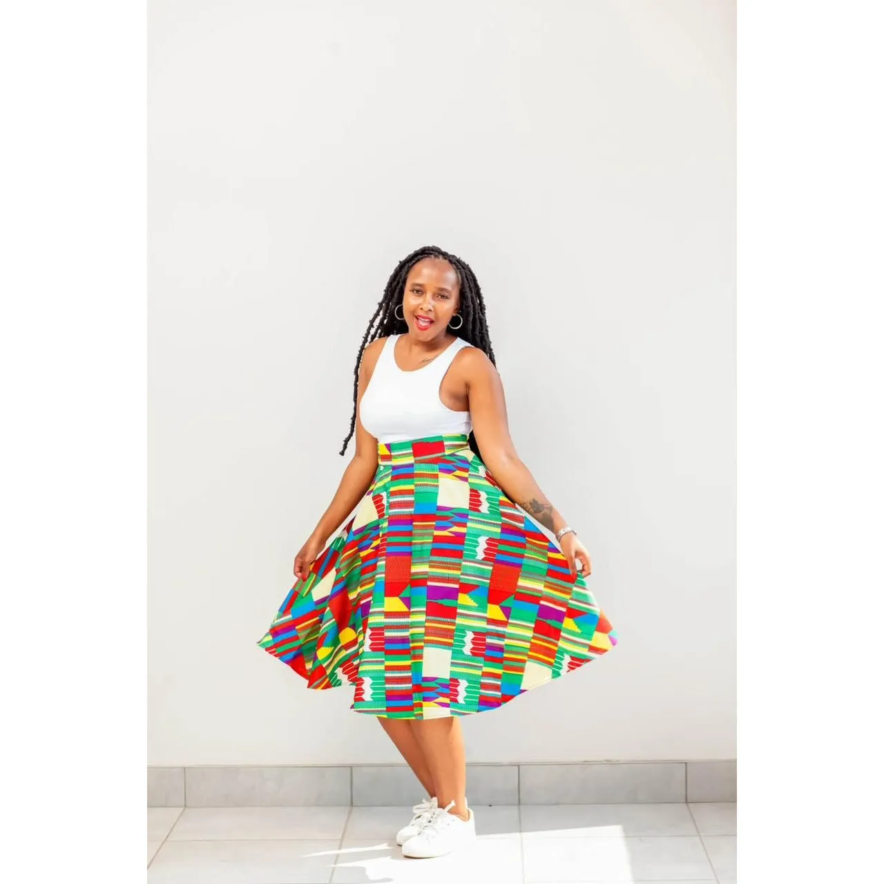 African Print Umbrella Skirt