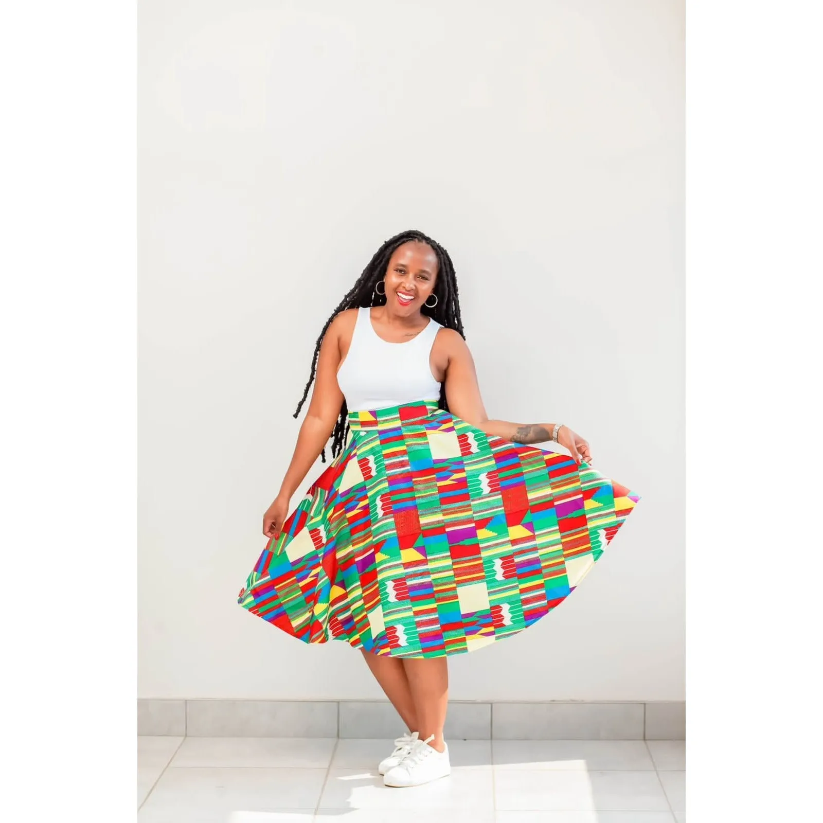 African Print Umbrella Skirt