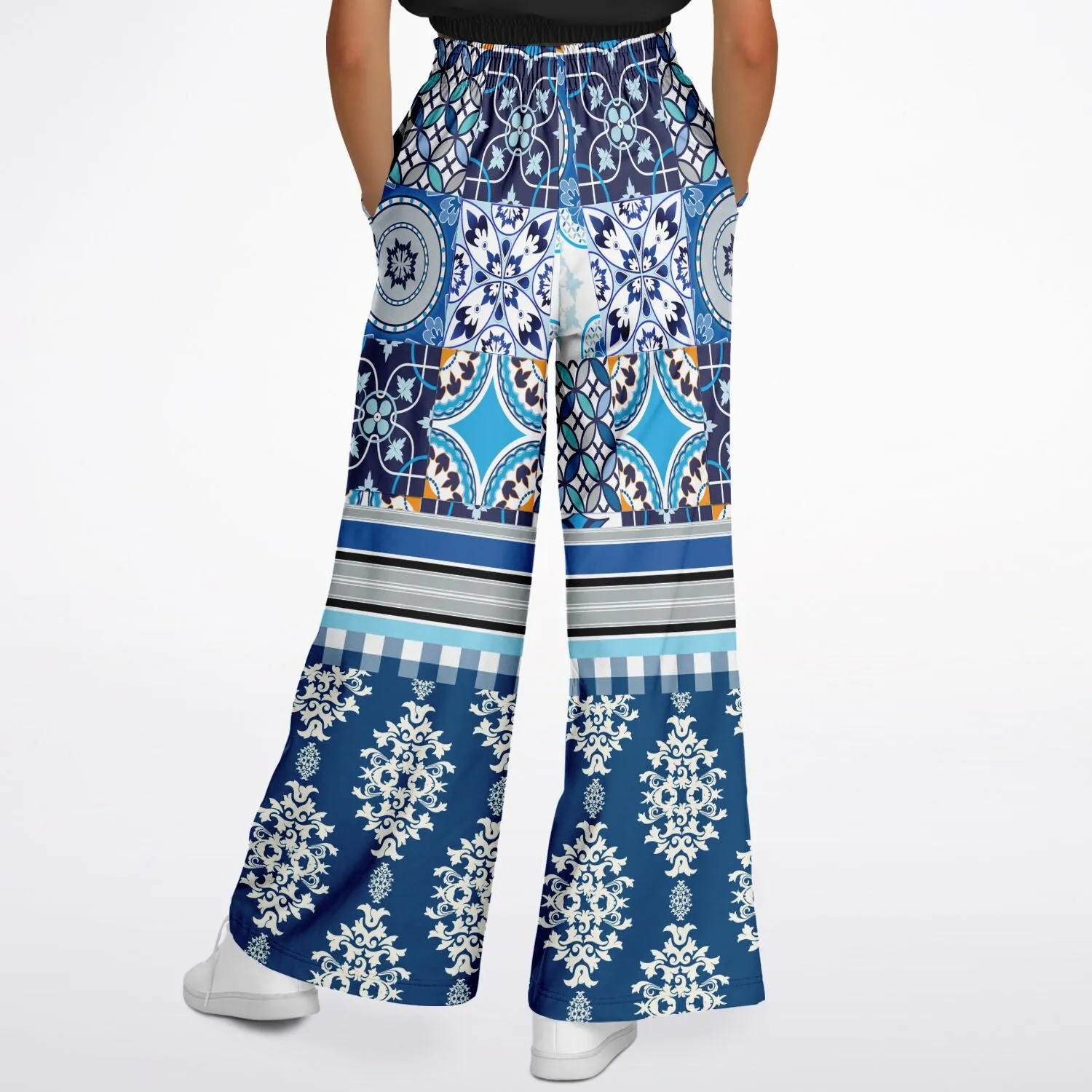 Agadir Moroccan Tile Eco-Poly Stretchy Phat Bellbottoms