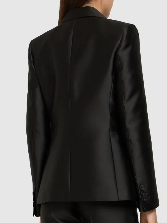 Alberta Ferretti   Tailored satin single breast jacket 