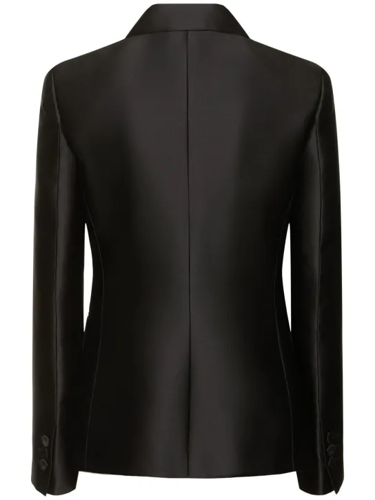 Alberta Ferretti   Tailored satin single breast jacket 