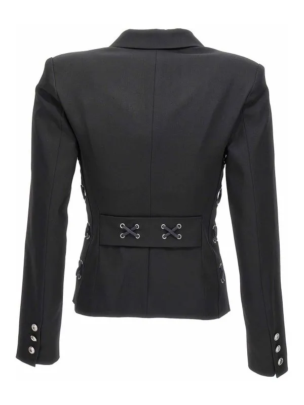 Alessandra Rich Single breast lace-up blazer jacket