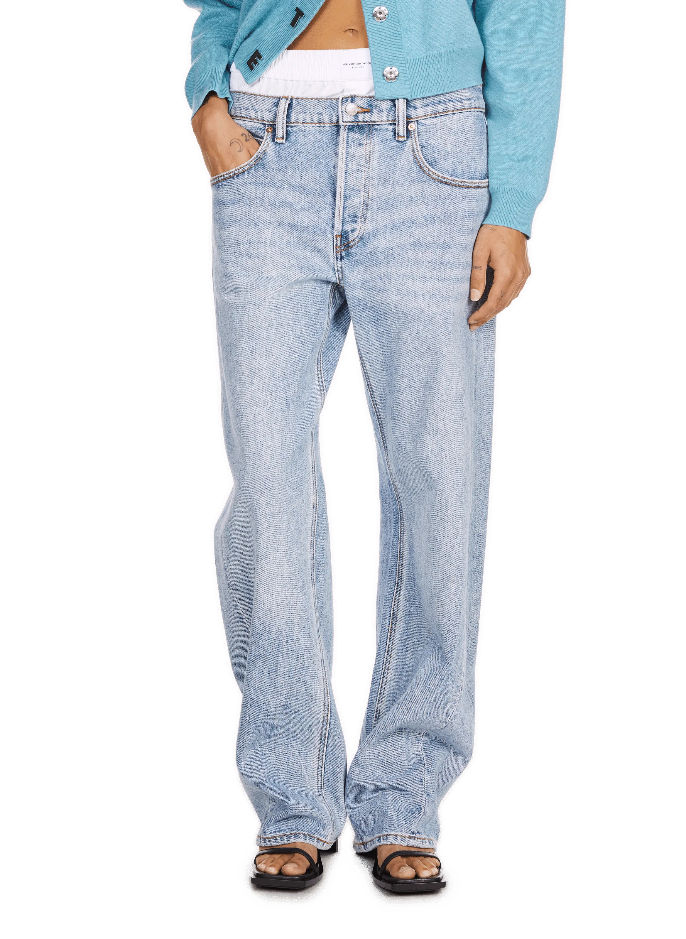 Alexander wang  Wide-leg jeans with boxer detail - Blue