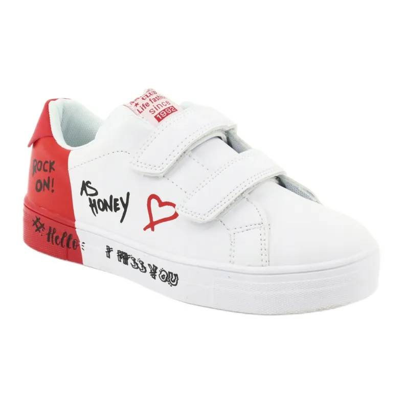 American Club ES05 white and red sports sneakers