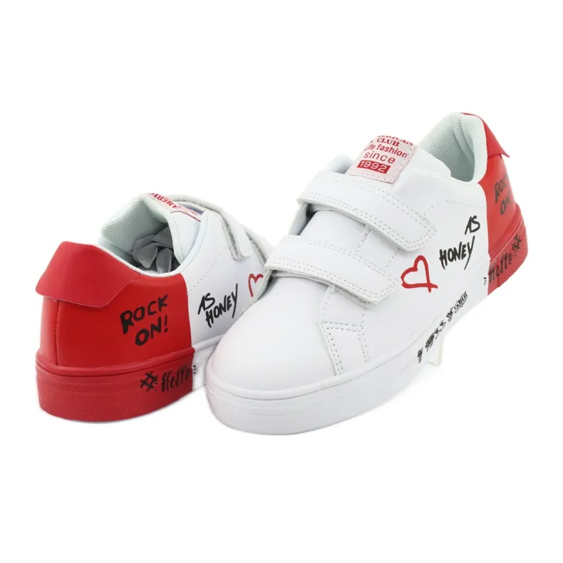 American Club ES05 white and red sports sneakers