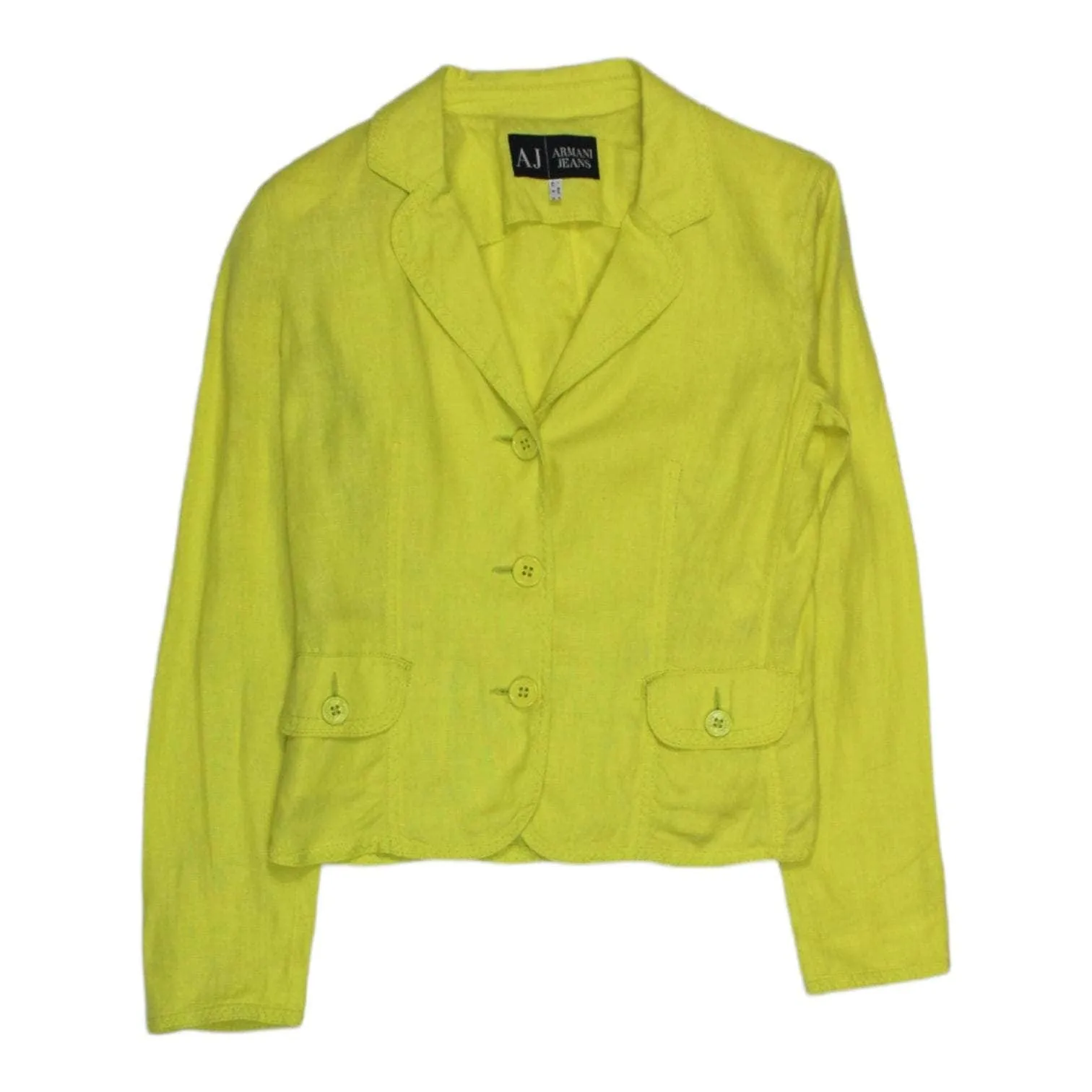 Armani Jeans Fluoro Yellow Linen Jacket