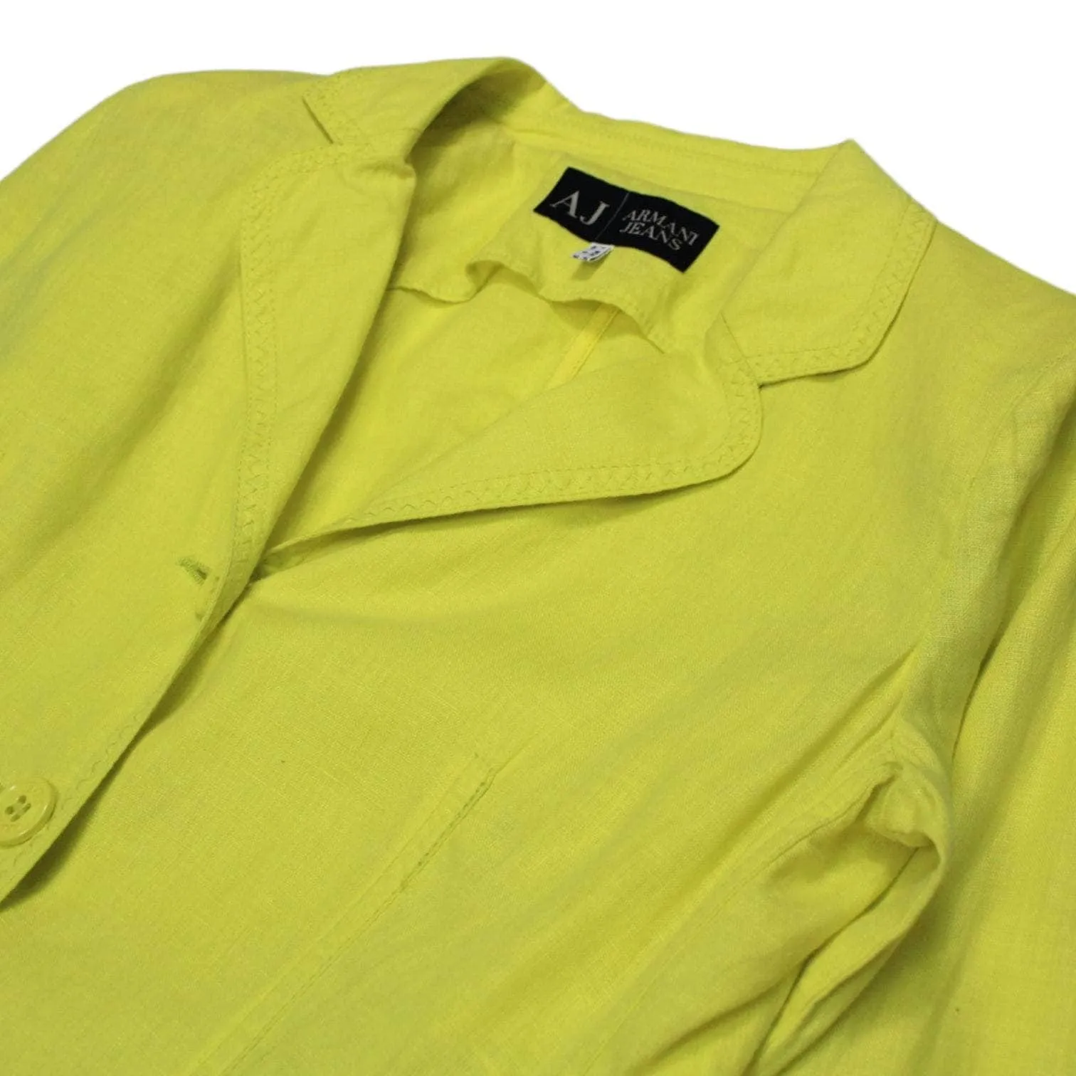 Armani Jeans Fluoro Yellow Linen Jacket