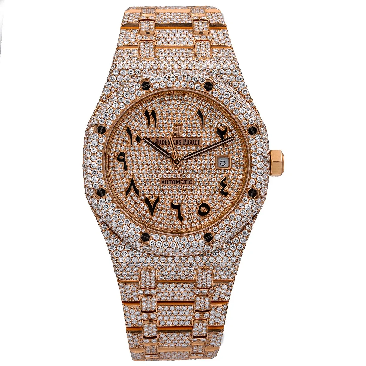 Audemars Piguet Royal Oak Self Winding 15400OR 41MM Champagne Diamond Dial With 27.95 CT Diamonds