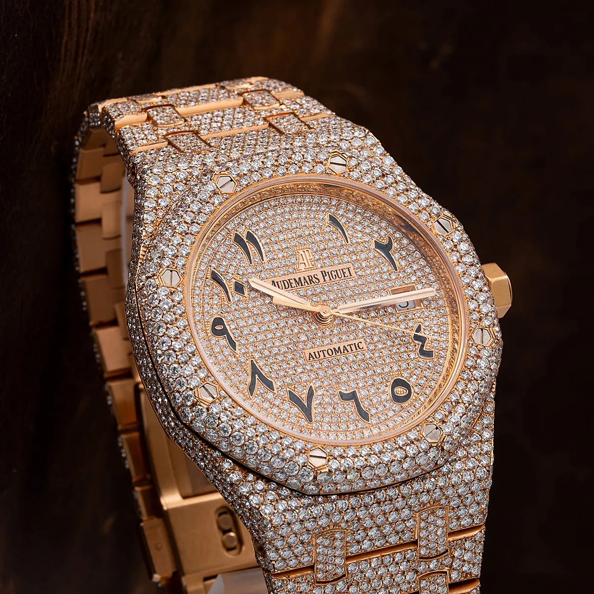 Audemars Piguet Royal Oak Self Winding 15400OR 41MM Champagne Diamond Dial With 27.95 CT Diamonds