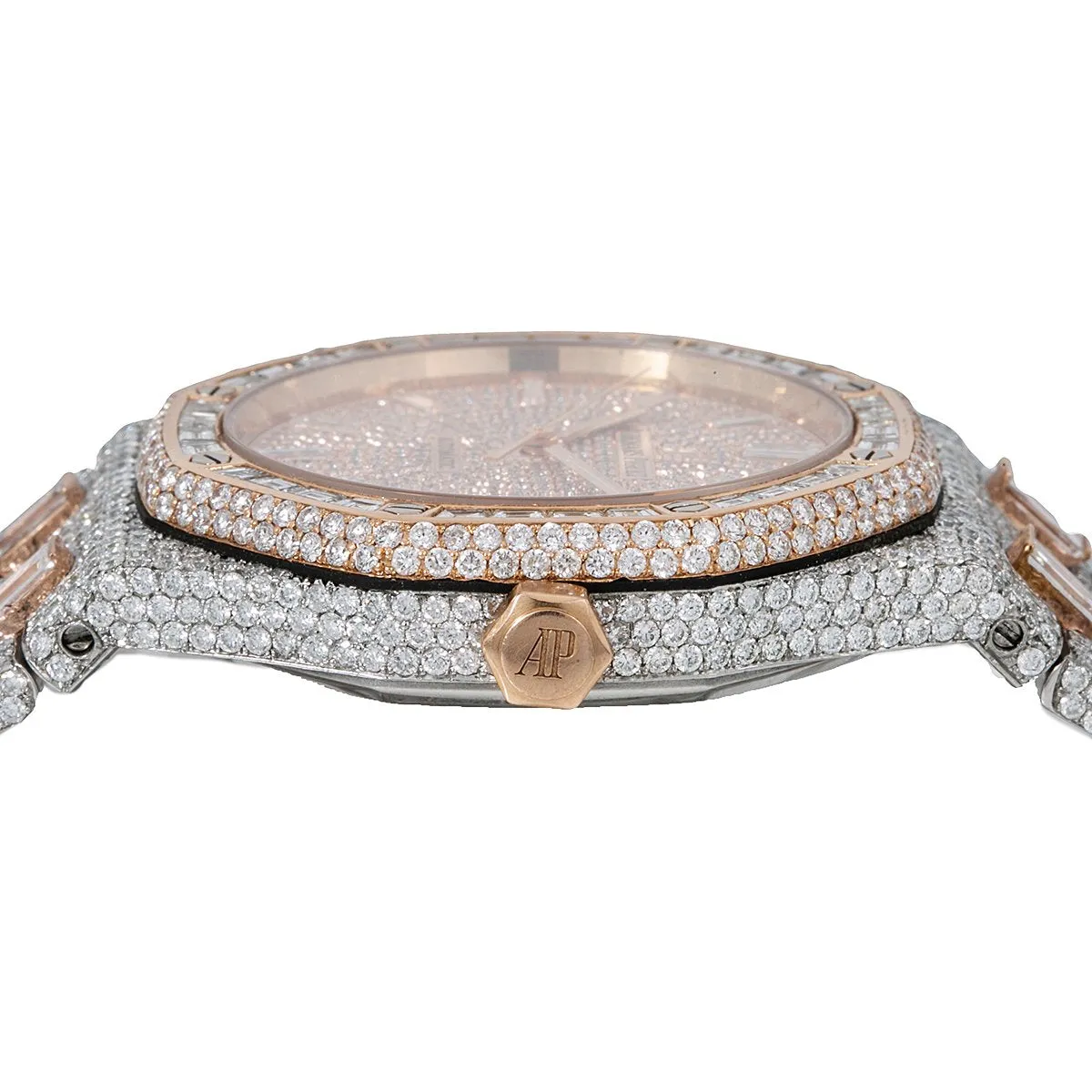 Audemars Piguet Royal Oak Self Winding 15400SR 44MM Rose Gold Diamond Dial With 32.75 CT Diamonds