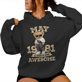 Awesome Since May 1981 Retro 43Rd Birthday Women Hoodie