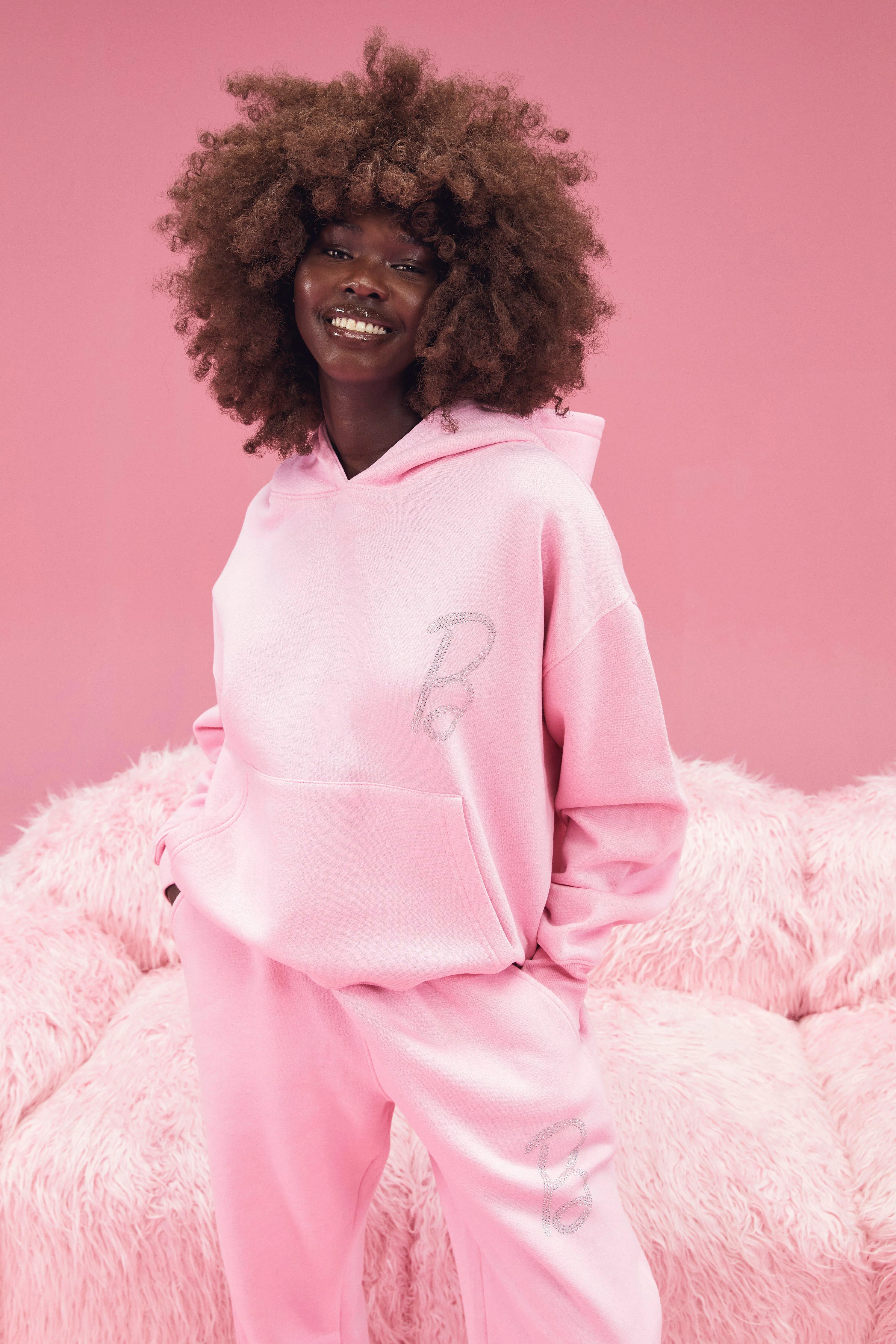 Barbie Rhinestone Oversized Hoodie