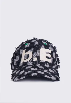 b.E Hat - Black Checker Denim