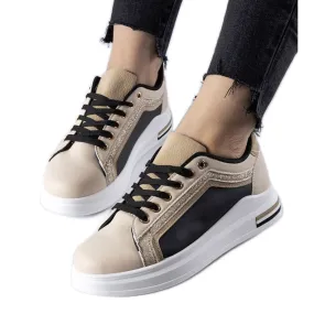 Beige and black Mayfield platform sneakers