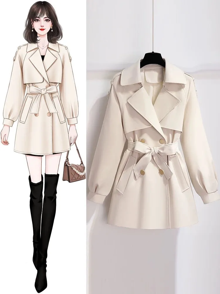 Beige short windbreaker jacket for women, spring and autumn 2024 new style, small and high-end, this year's popular autumn coat