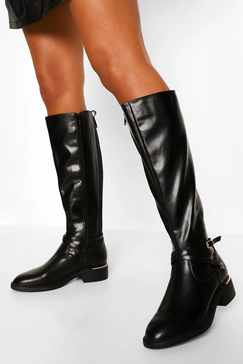 Belt Detail Riding Boot