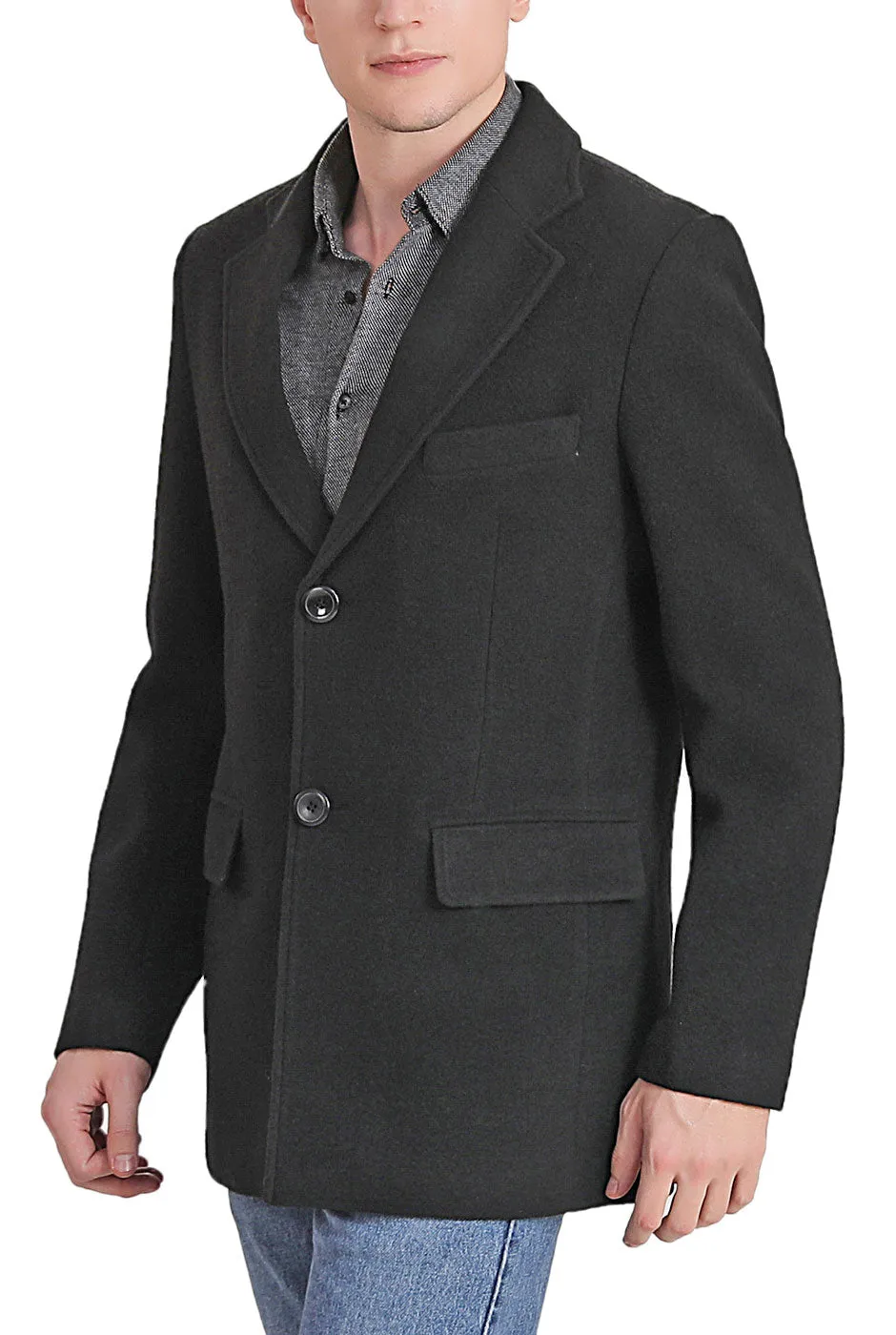 BGSD Men Duke Classic Cashmere Wool Blend Walking Coat