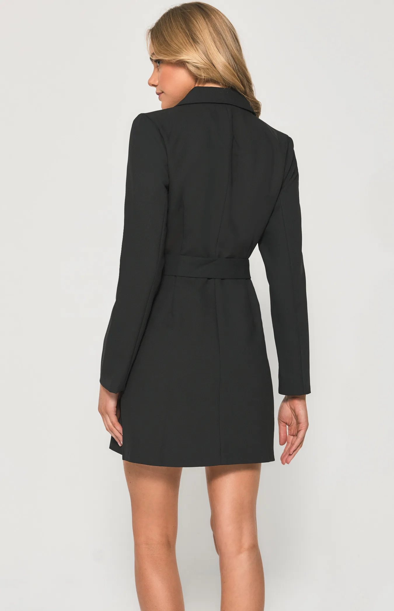 Blazer Dress with Self Fabric Buckle and Button Details (SDR1252B) 