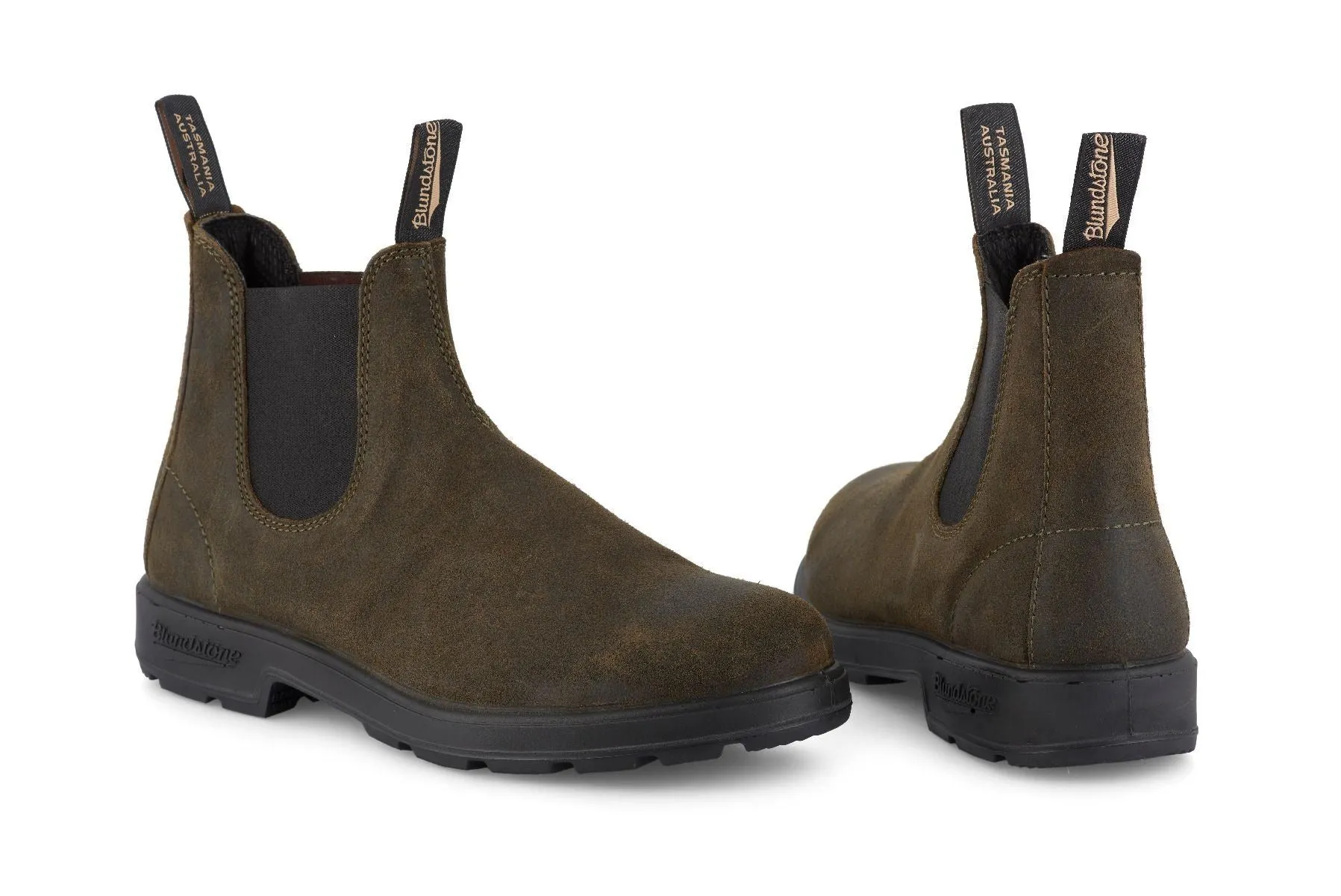 Blundstone #1615 Dark Olive Suede Chelsea Boot