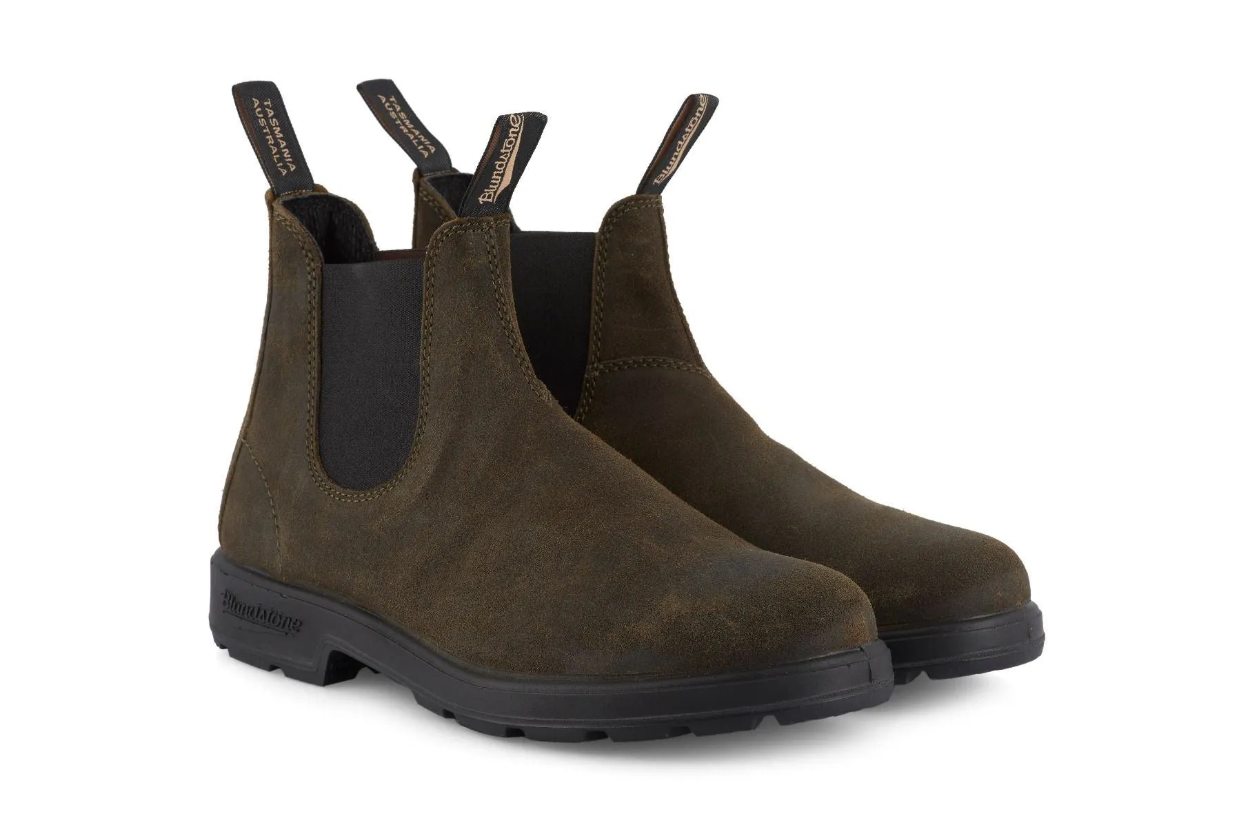 Blundstone #1615 Dark Olive Suede Chelsea Boot