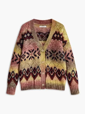 Boheme Printed V-Neck Breasted Cardigan