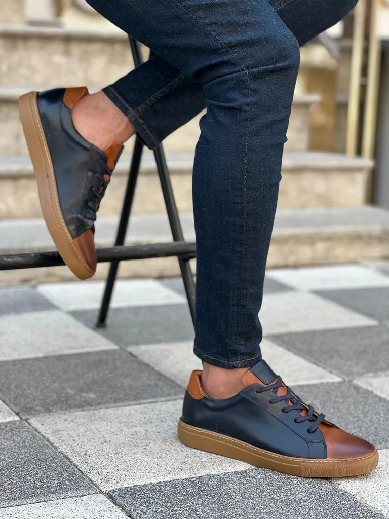 Bojoni Veneta Special Designed Dark Blue Sole Sneakers