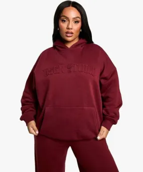 boohoo Womens Plus Dsgn Studio Self Fabric Applique Oversized Hoodie