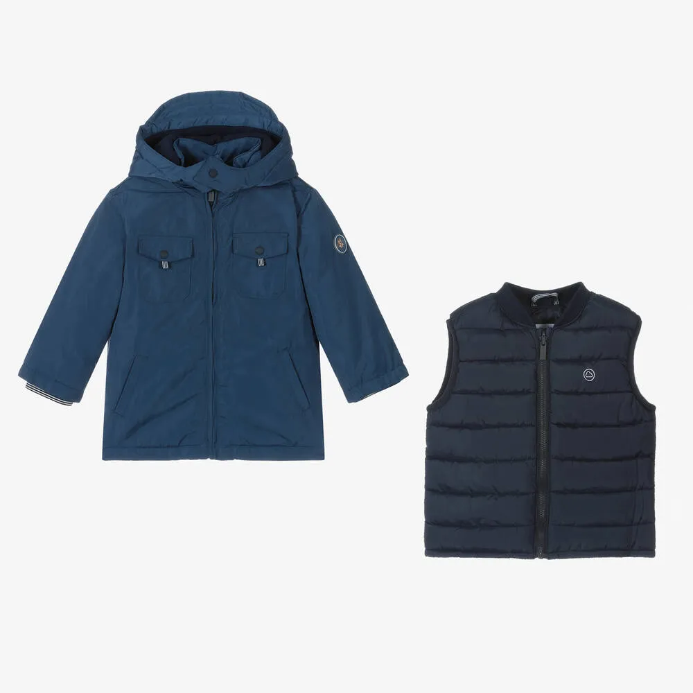 Boys Blue 2-in-1 Coat & Gilet