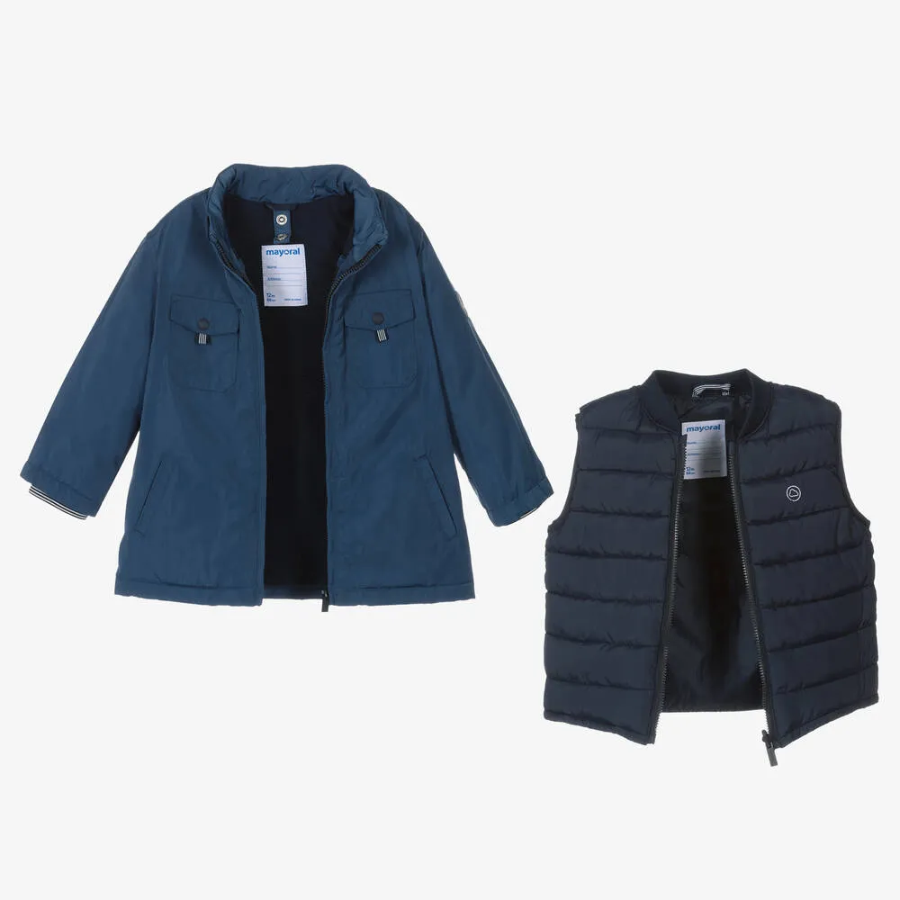 Boys Blue 2-in-1 Coat & Gilet