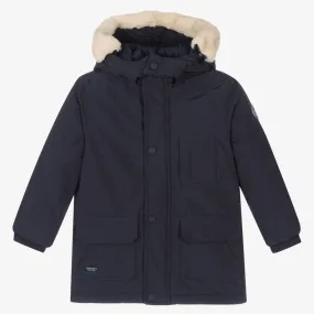 Boys Navy Blue Hooded Coat