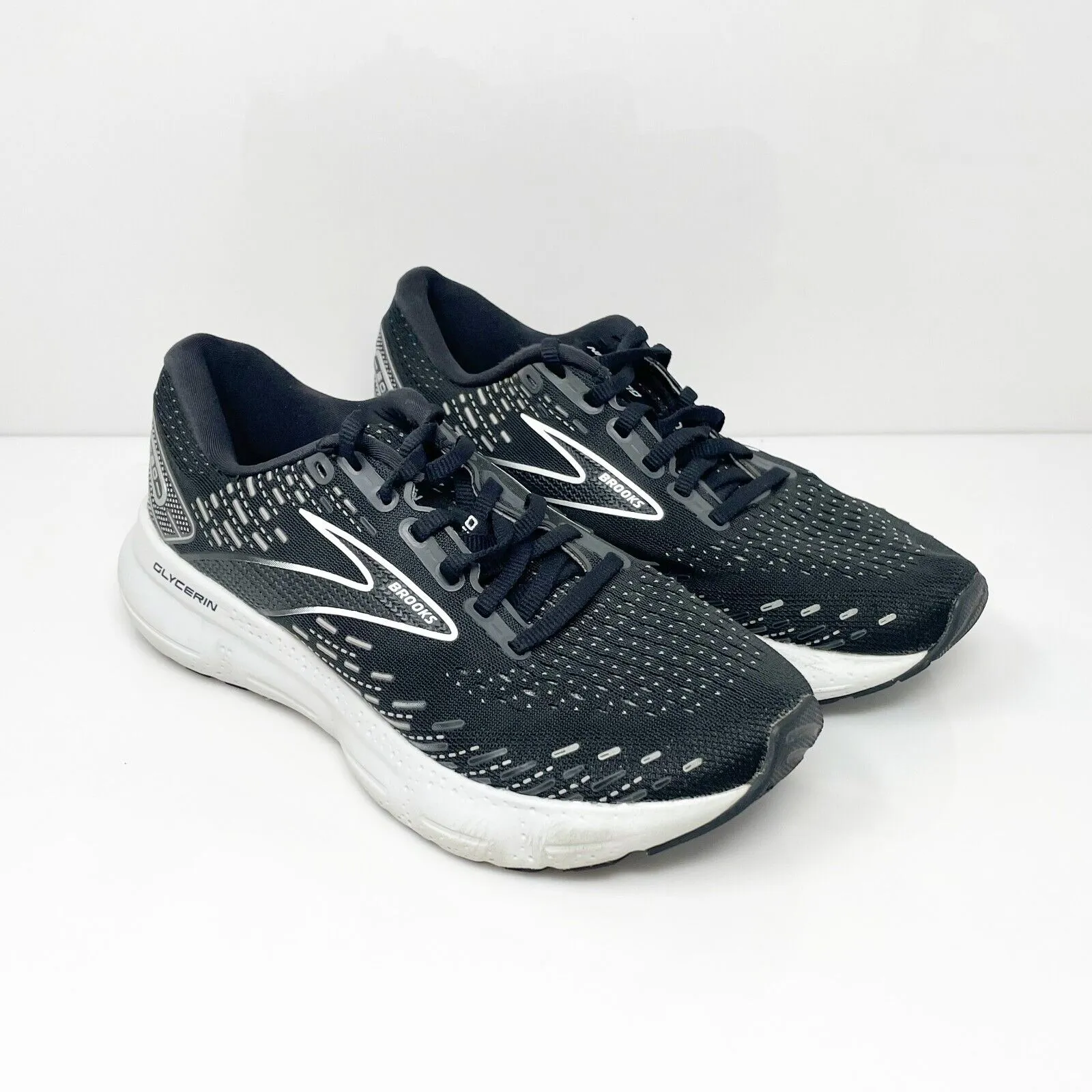 Brooks Womens Glycerin 20 1203691B059 Black Running Shoes Sneakers Size 6.5 B