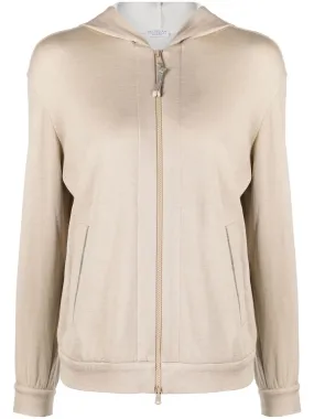 Brunello Cucinelli Two Pocket Zip-Up Hoodie Taupe | Luxury and style at your fingertips