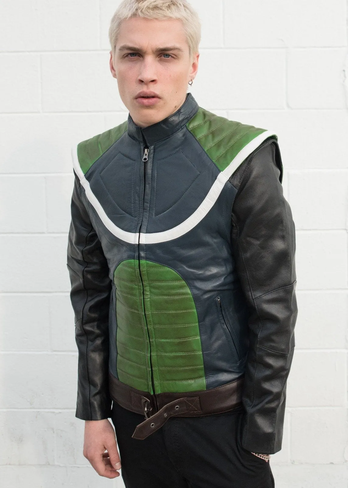 Buy Mens Dragon Ball Z Green Leather Jacket | LucaJackets