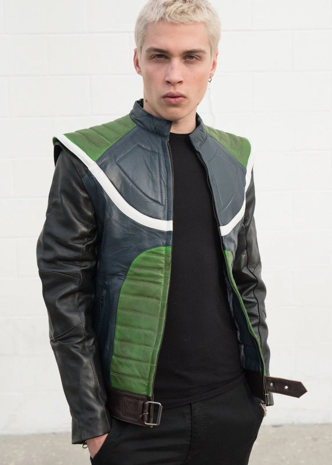 Buy Mens Dragon Ball Z Green Leather Jacket | LucaJackets