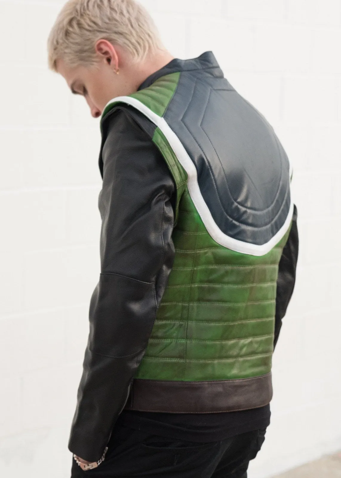 Buy Mens Dragon Ball Z Green Leather Jacket | LucaJackets