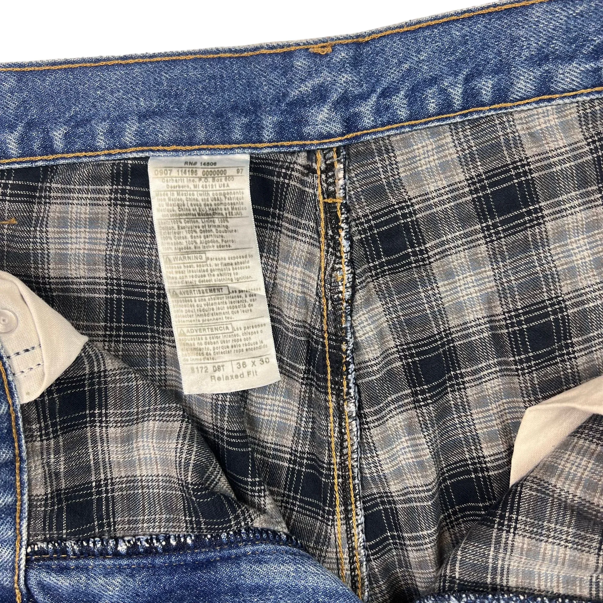 Carhartt Flannel Lined Relaxed Fit Jeans Blue