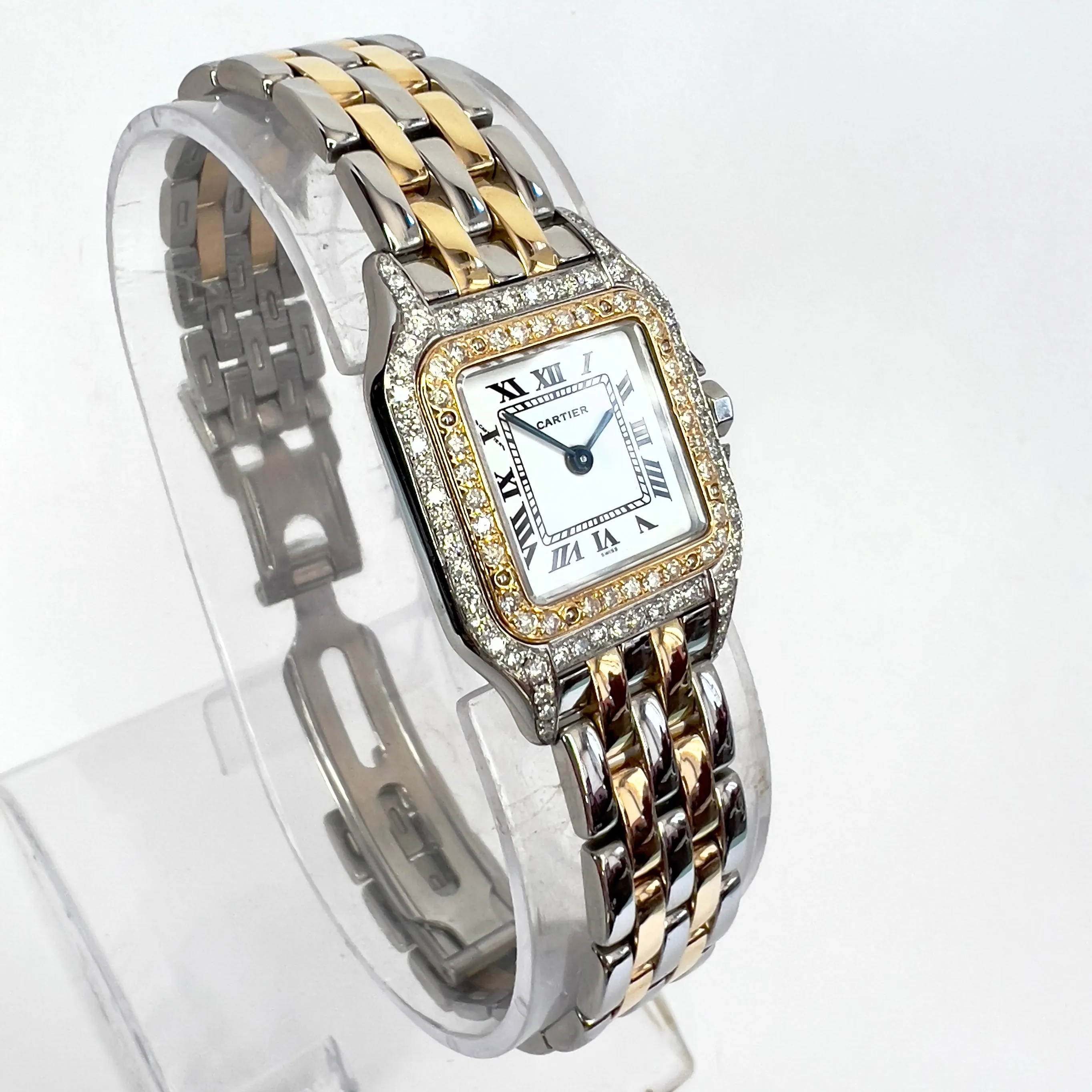 CARTIER PANTHERE Quartz 23mm 2 Row Gold 0.90TCW DIAMOND Watch