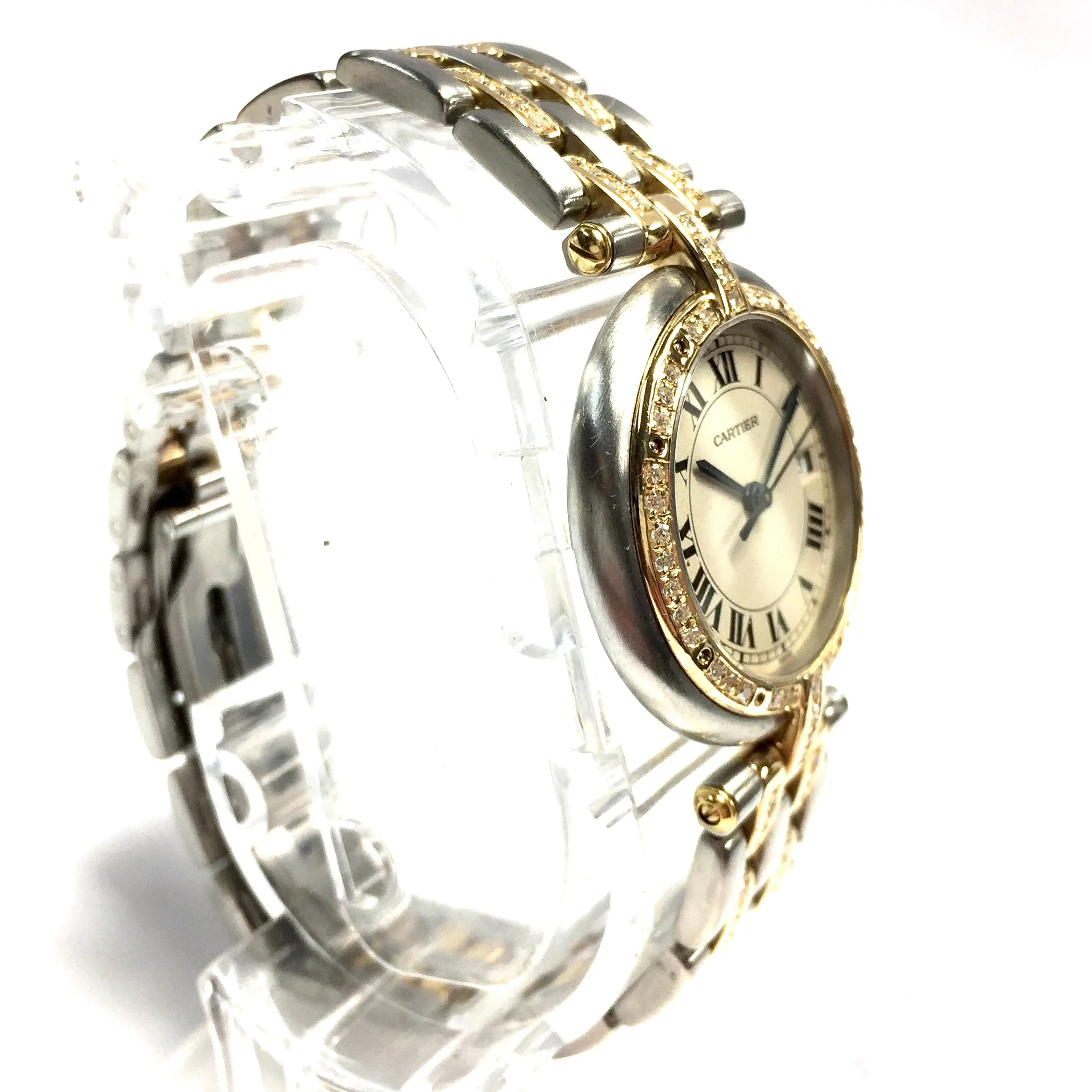 CARTIER PANTHERE VENDOME 30mm Quartz 2 Row Gold 1.4TCW Diamond Watch