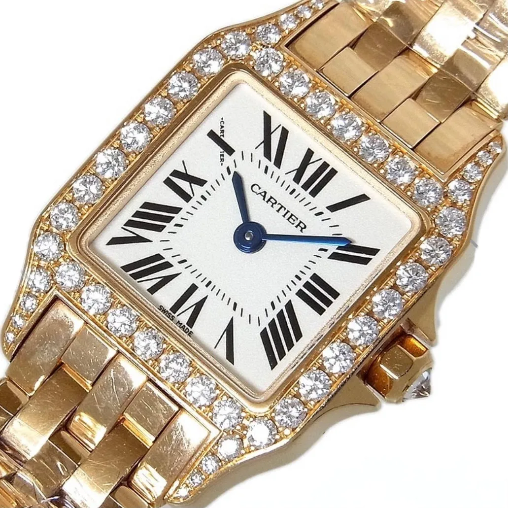 CARTIER SANTOS DEMOISELLE 20mm 18K Yellow Gold ~1TCW DIAMOND Watch