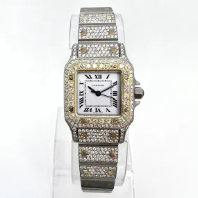 CARTIER SANTOS GALBEE 24mm Automatic 2 Tone 2.42TCW Diamond Watch