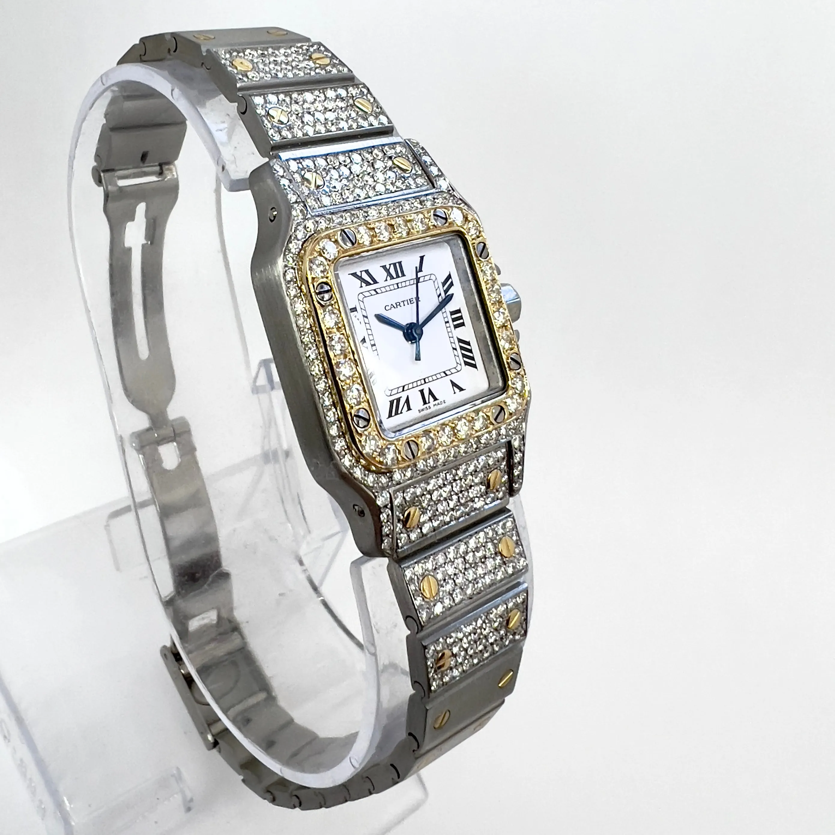 CARTIER SANTOS GALBEE 24mm Automatic 2 Tone 2.42TCW Diamond Watch