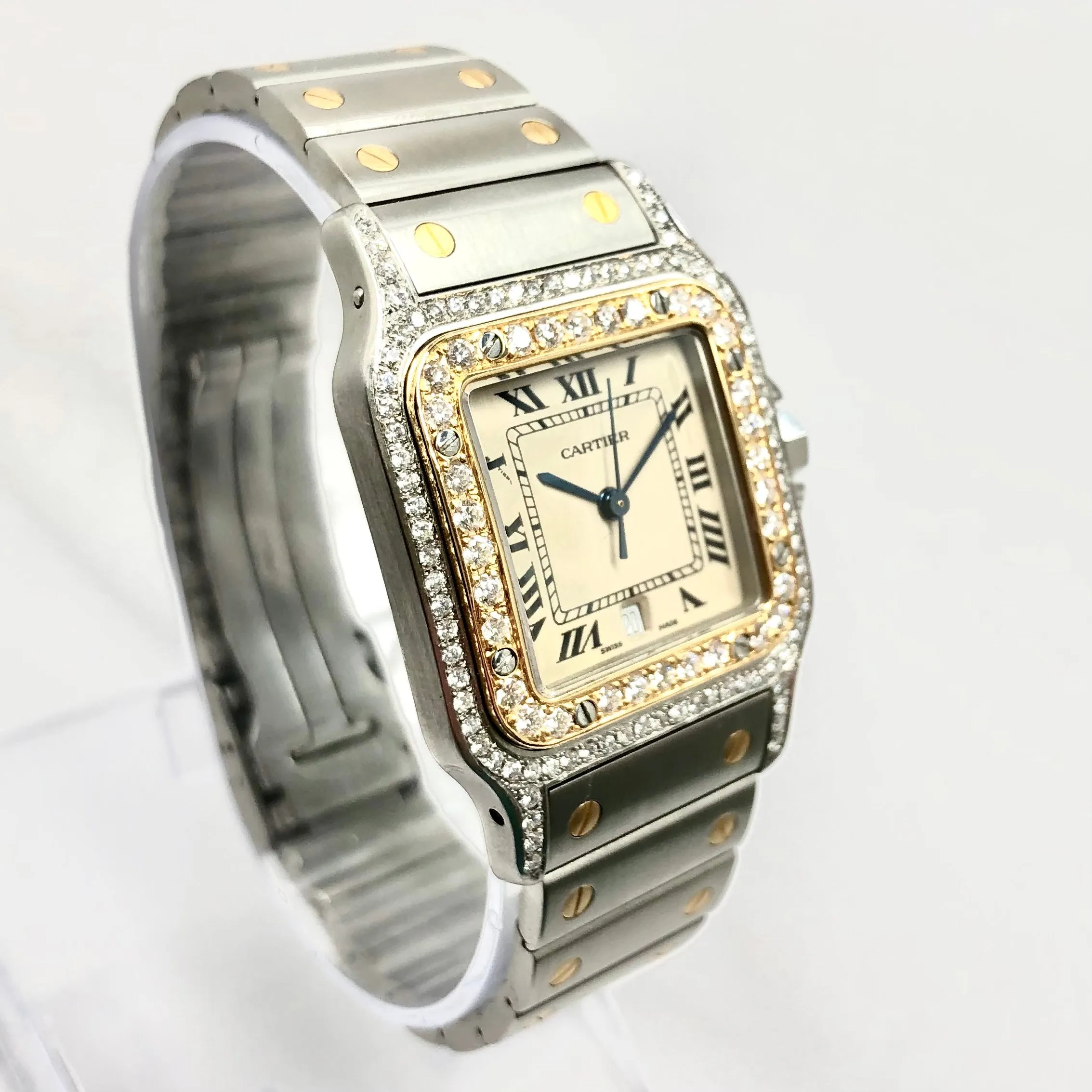 CARTIER SANTOS GALBEE 29mm Quartz 2 Tone 1.70TCW Diamond Watch