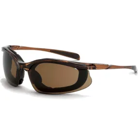 Crossfire Concept Black Half-Frame Anti-Fog HD Brown Lens Safety Glasses 867AF - Box of 12