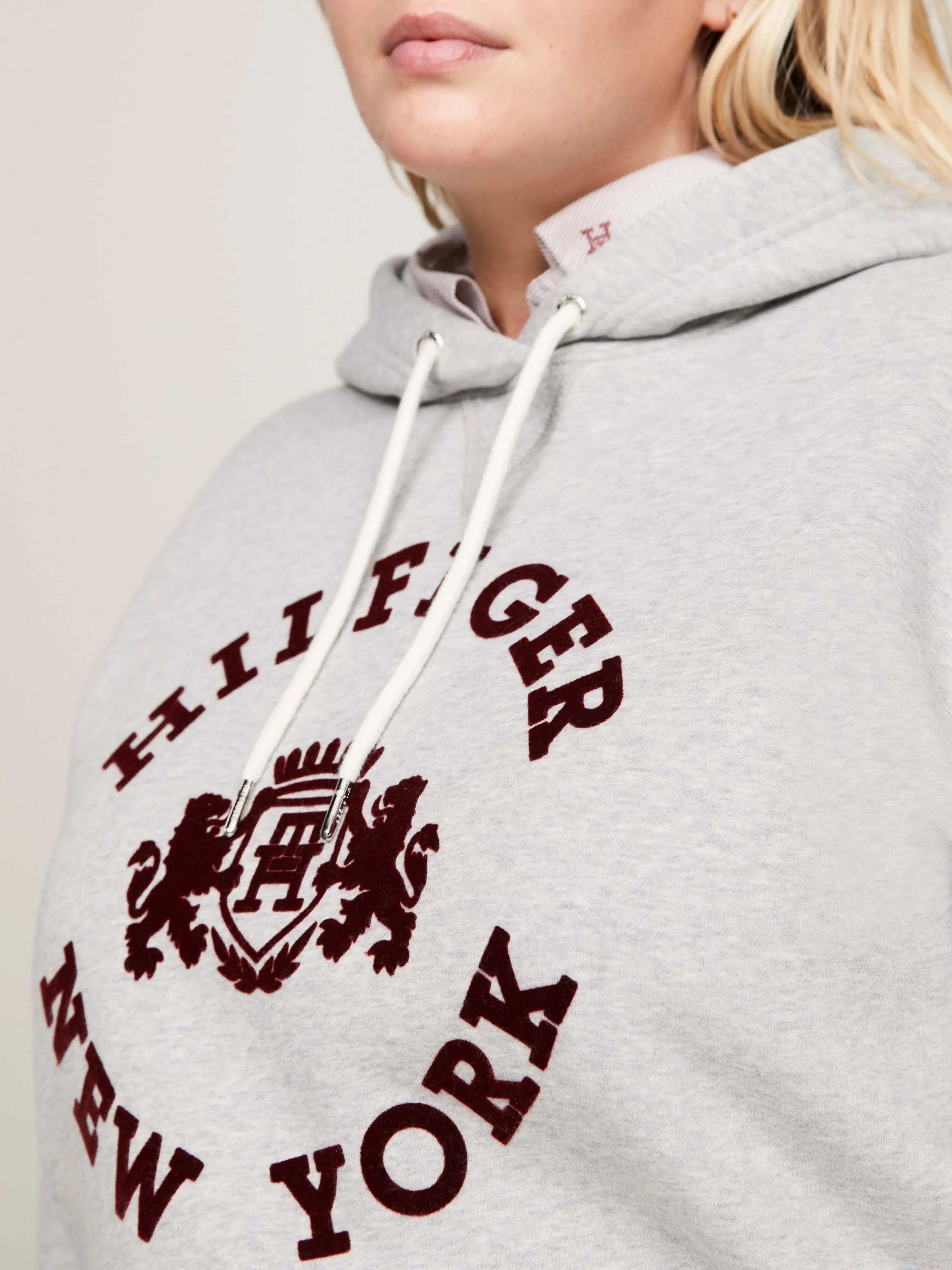 Curve Varsity Flocked Hoodie | Sweatshirts & Hoodies | Tommy Hilfiger