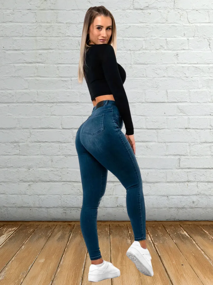 Daleyza - Jeans en denim taille haute