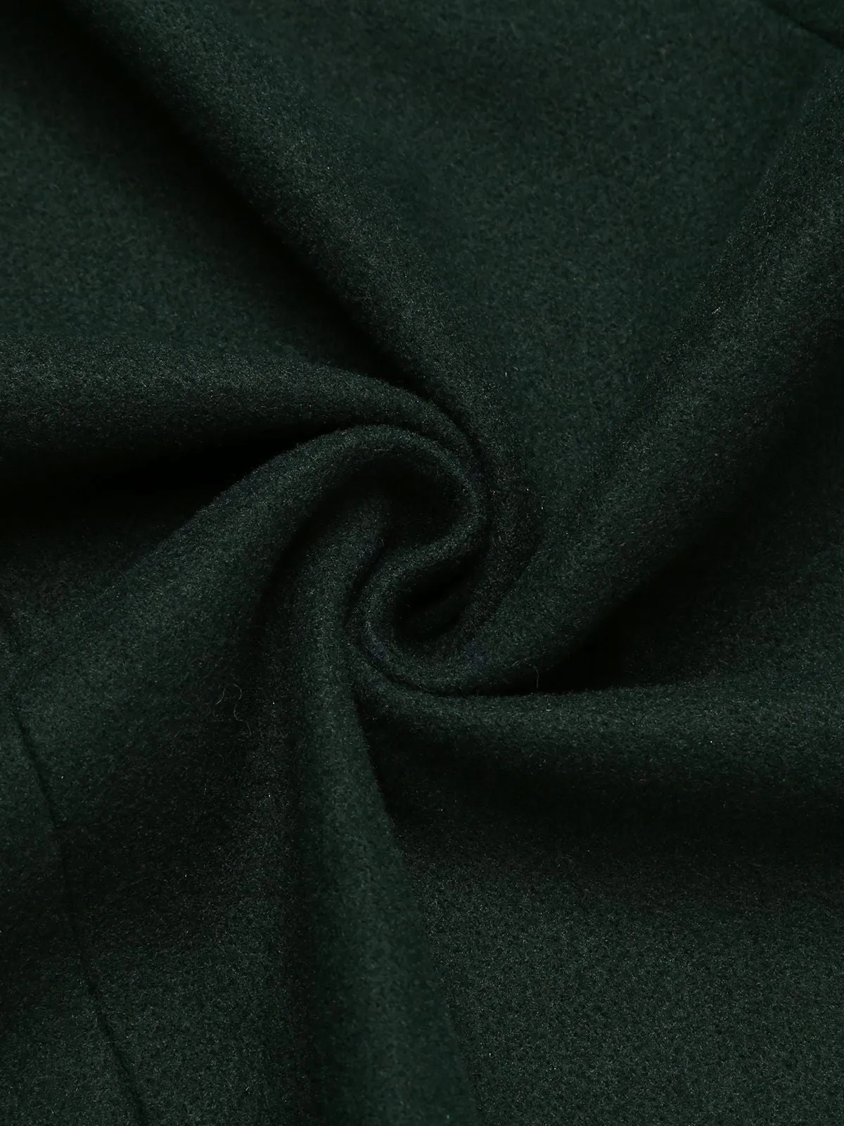 Dark Green 1940s Solid Button Coat